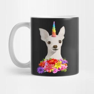 Cute Unicorn Puppy With Colorful Flowers Mug